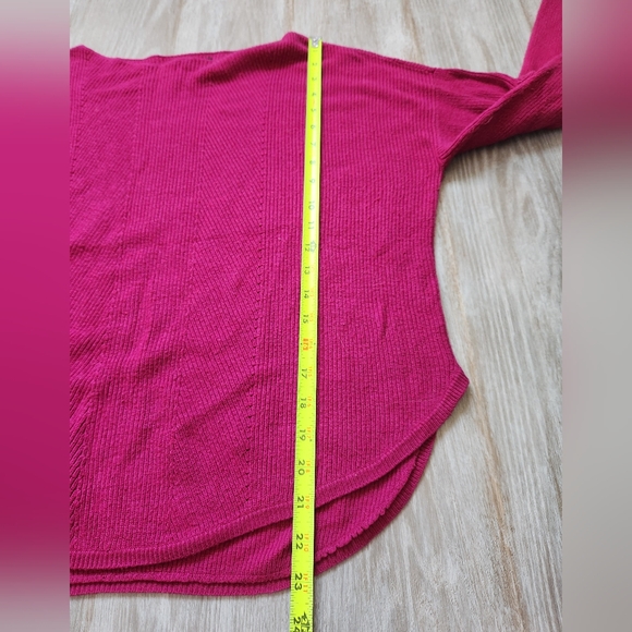 Chelsea & Theodore Purple Cashmere Blend Sweater Long Sleeve Round Hem Knit Sz L - Picture 7 of 9